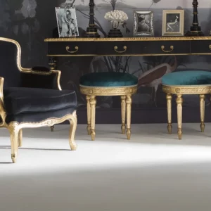 Pouf rond de style Louis XVI <br /> Réf. 169